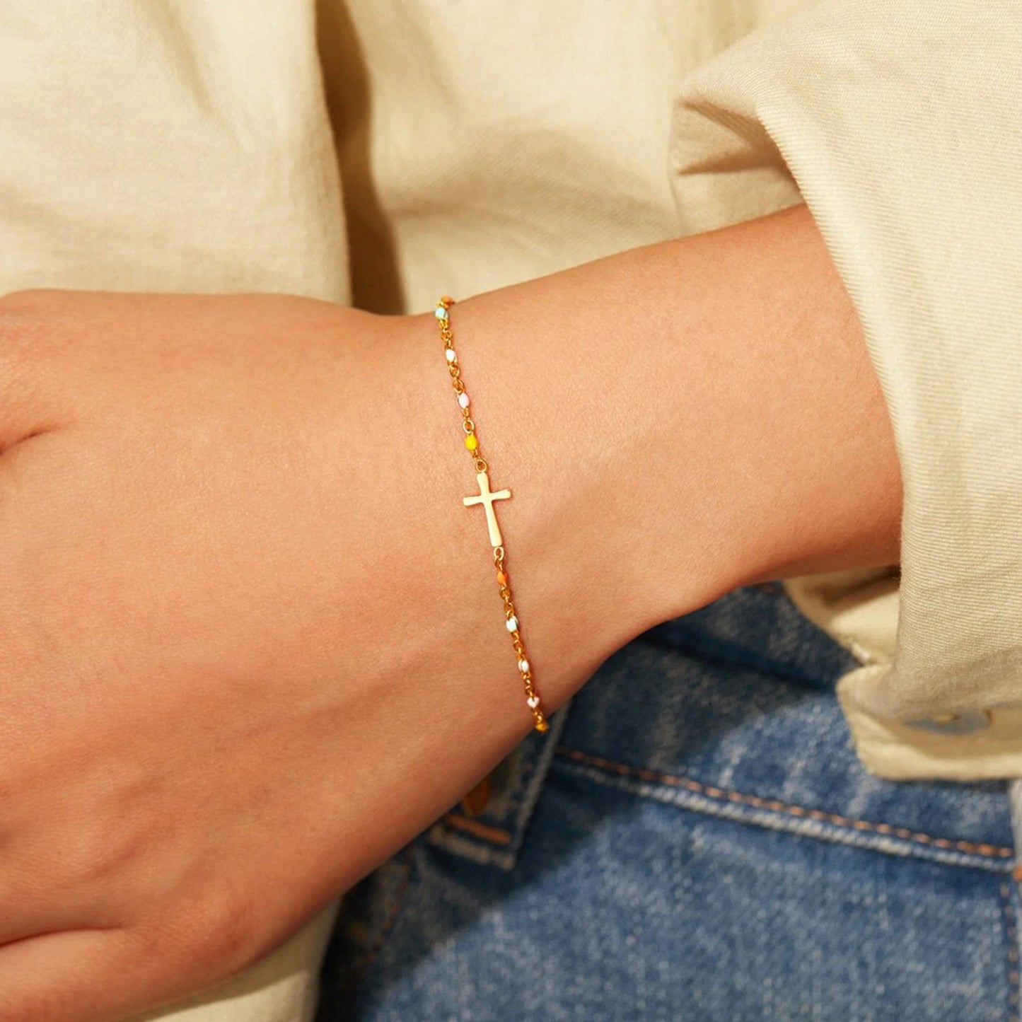 The Grace Cross Bead Bracelet