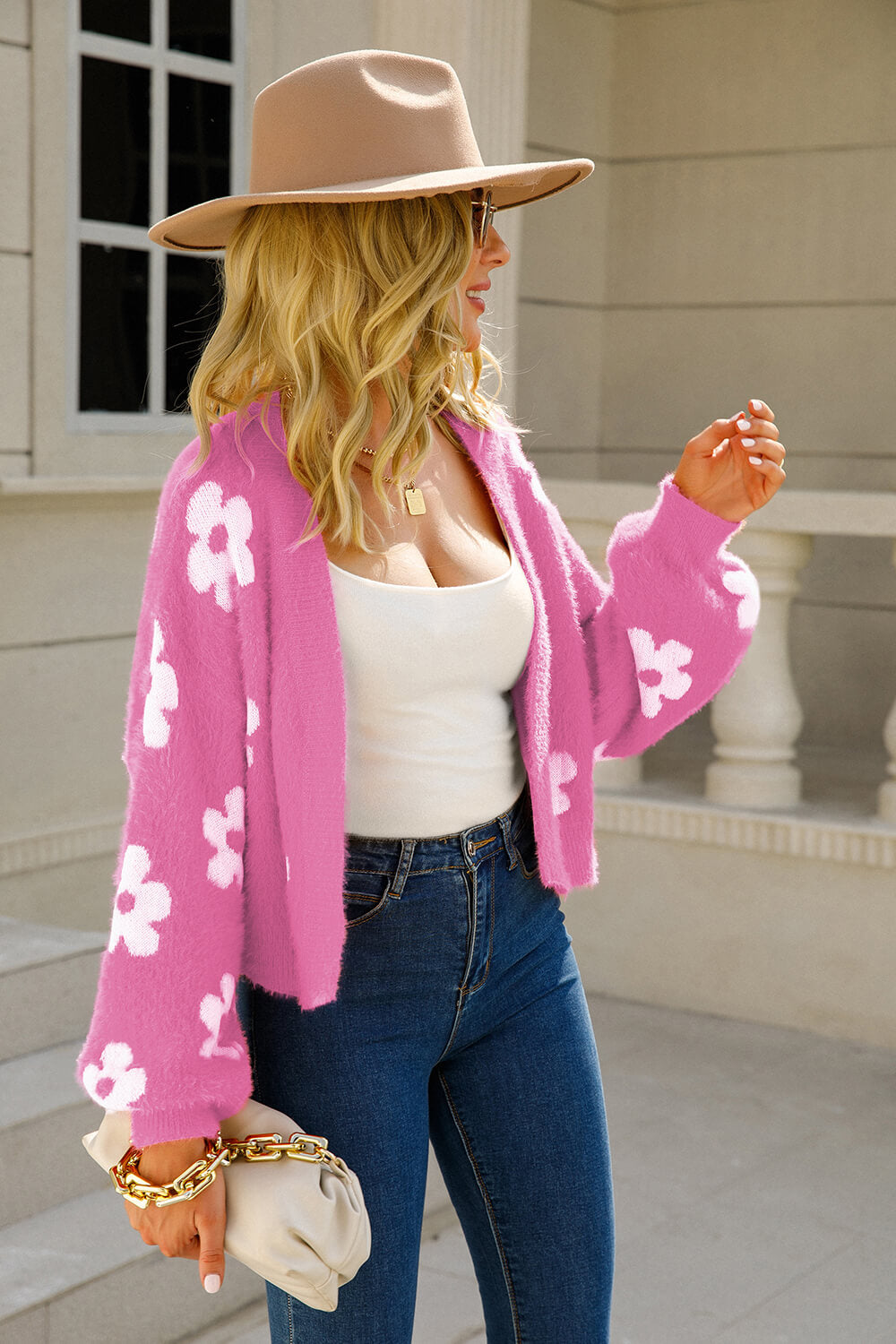 Flower Child Fuzzy Cardigan