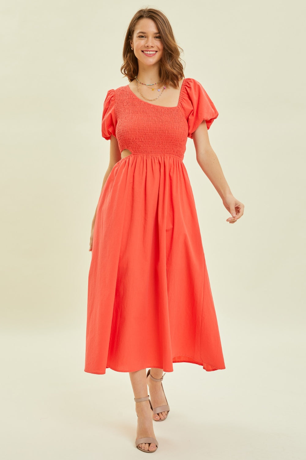 Summer Smocked Midi Dress