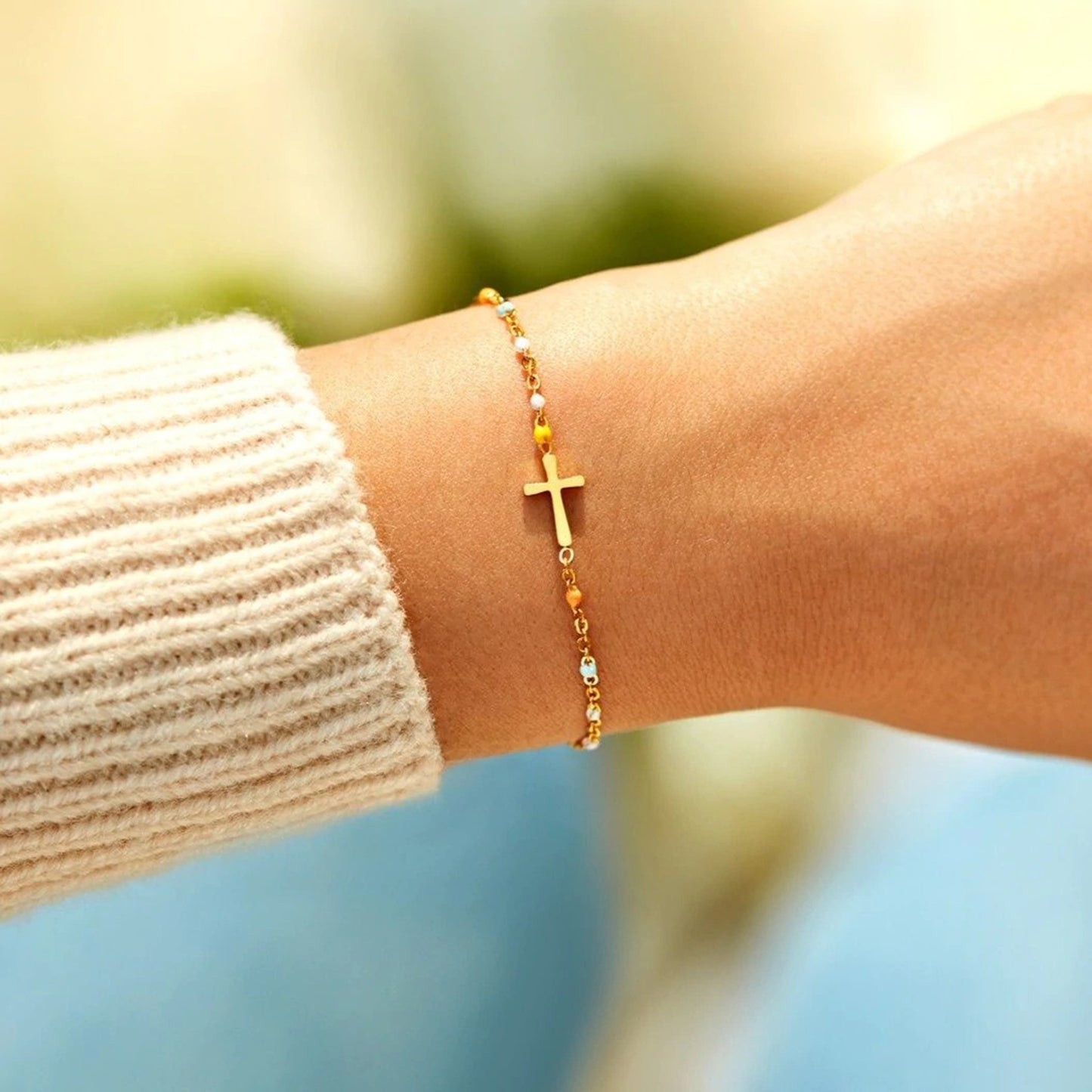 The Grace Cross Bead Bracelet