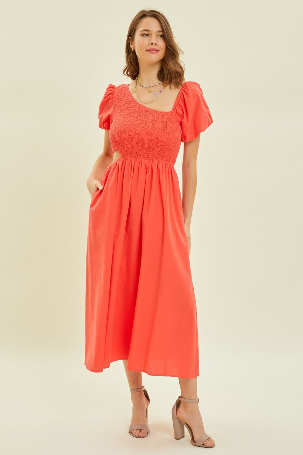 Summer Smocked Midi Dress