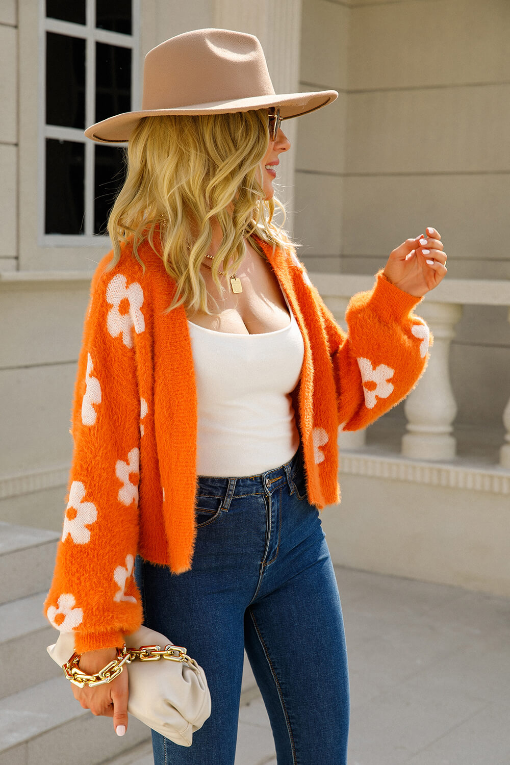 Flower Child Fuzzy Cardigan